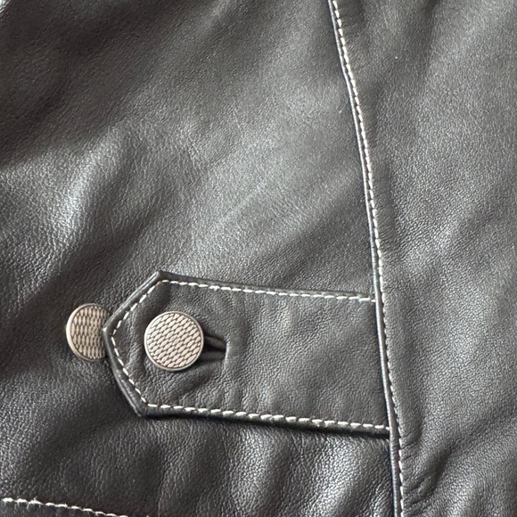 ⚡️Stunning Vintage Danier Crop Black Leather Biker Jacket - Size Ladies M ⚡️ - Picture 13 of 16